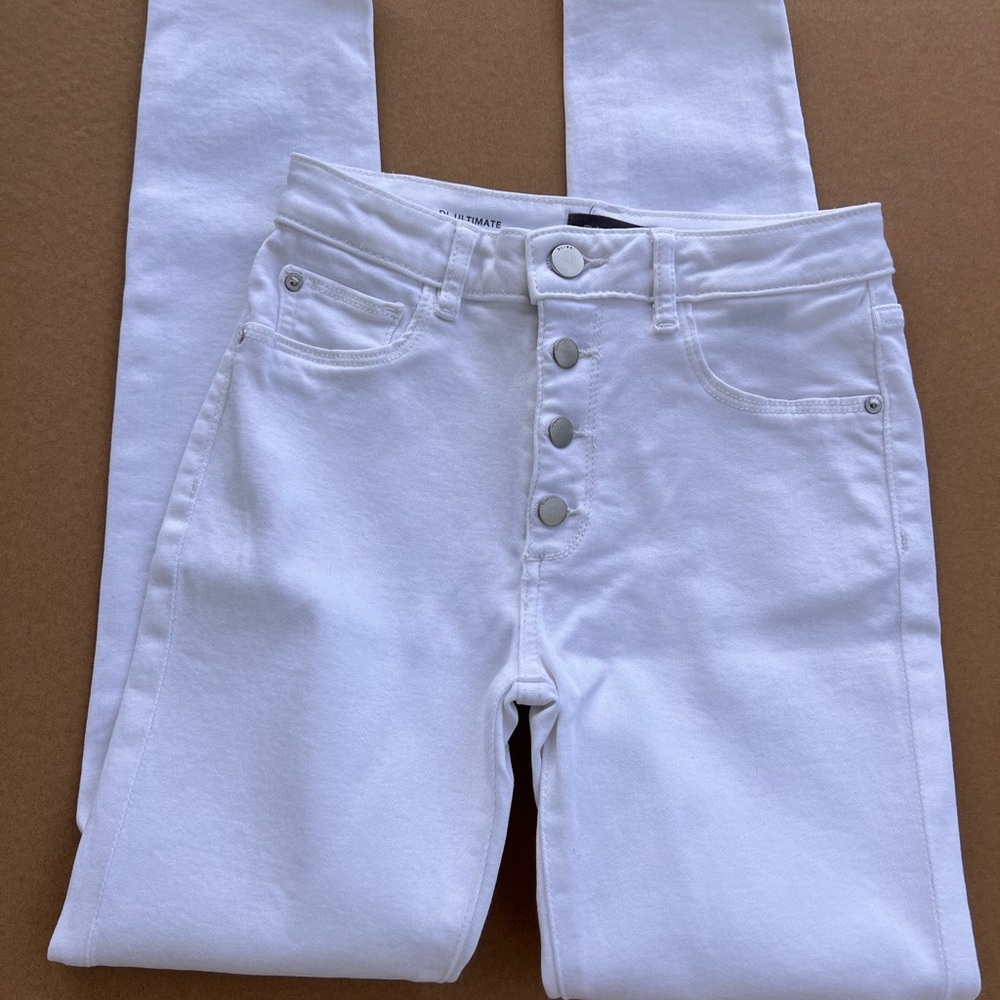 DL1961 Kids White Button-Fly Jeans